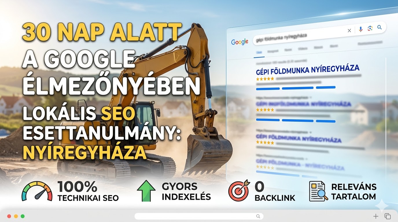 Lokális SEO esettanulmány gépi földmunka Nyíregyháza